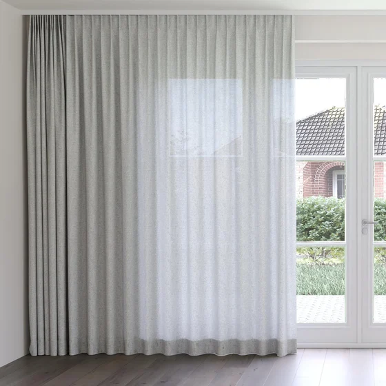 Photo of the fabric Envoy 2 Flint 320cm swatch by James Dunlop Essentials. Use for Curtains, Accessory, Top of Bed. Style of Plain, Texture