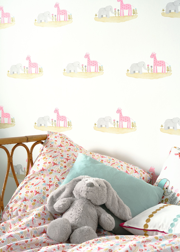 Photo of the fabric Marius And Candice Wallpaper 8553 22 42 in situ by Casadeco. Use for Wall Covering. Style of Childrens