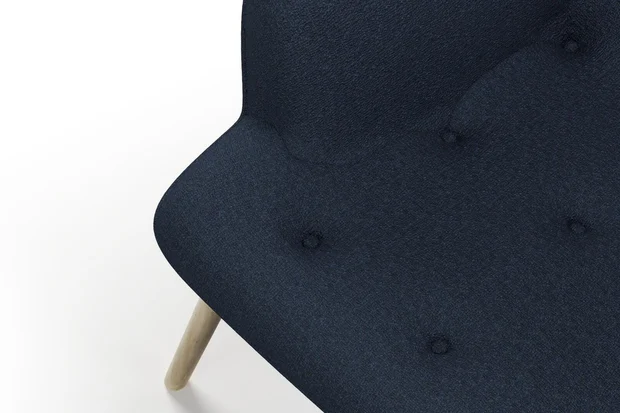 Photo of the fabric Sabato Navy swatch by James Dunlop FibreGuard. Use for Upholstery, Accessory. Style of Plain, Texture