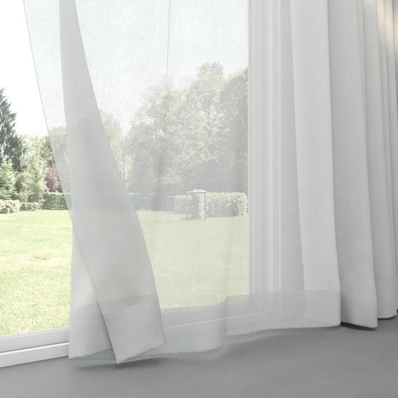 Photo of the fabric Gesso Lino Sky swatch by Mokum. Use for Curtains. Style of Plain, Texture