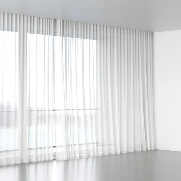 Photo of the fabric O'Keeffe Salt swatch by Mokum. Use for Sheer Curtains. Style of Plain, Sheer