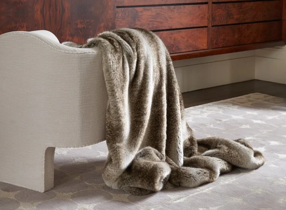 Photo of the fabric Mink Throw Mink Throw in situ by Zinc. Use for Throw