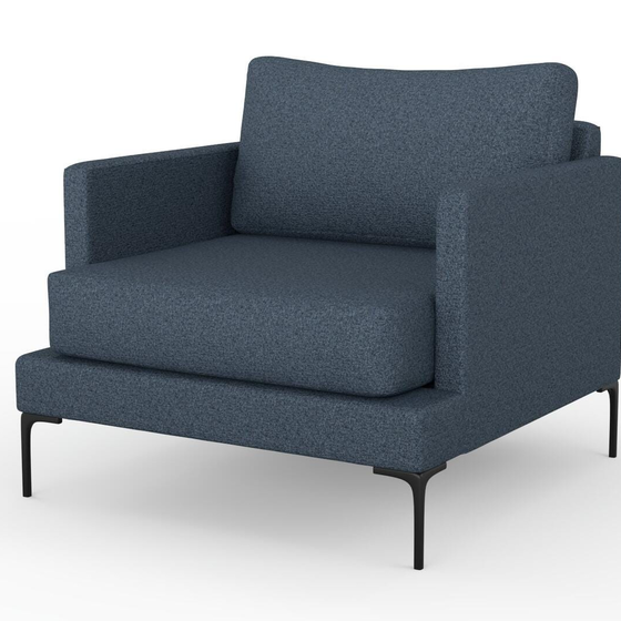 Photo of the fabric Grain Navy swatch by Mokum. Use for Upholstery, Accessory, Top of Bed. Style of Plain, Texture