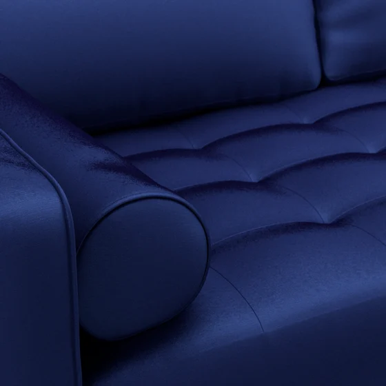 Photo of the fabric South Beach Sapphire swatch by Mokum. Use for Upholstery, Accessory. Style of Plain, Velvet