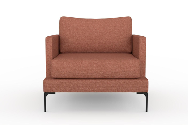 Photo of the fabric Grain Sienna swatch by Mokum. Use for Upholstery, Accessory, Top of Bed. Style of Plain, Texture