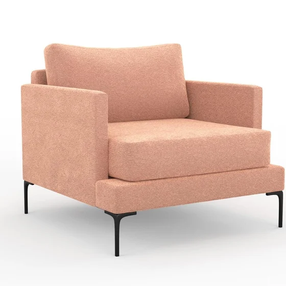 Photo of the fabric Modernist Blush swatch by Mokum. Use for Upholstery, Accessory. Style of Plain, Texture