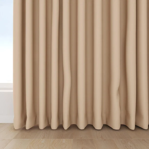 Photo of the fabric Satori Stonewash Nude swatch by Mokum. Use for Curtains, Upholstery Light Duty, Accessory, Top of Bed. Style of Plain, Texture