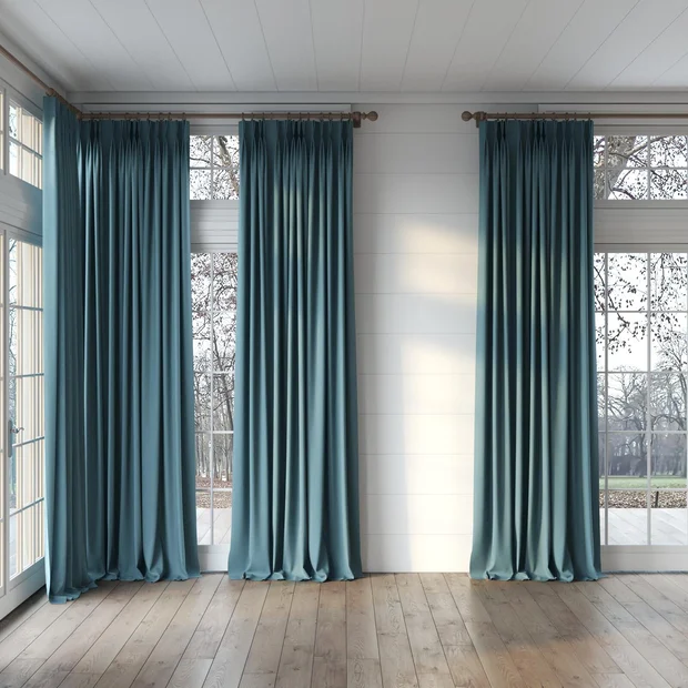 Photo of the fabric Envoy 2 Oasis 320cm swatch by James Dunlop Essentials. Use for Curtains, Accessory, Top of Bed. Style of Plain, Texture