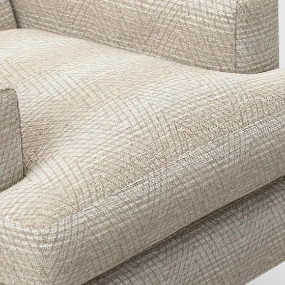 Photo of the fabric Gala Limestone swatch by James Dunlop FibreGuard. Use for Upholstery, Accessory. Style of Geometric, Jacquard