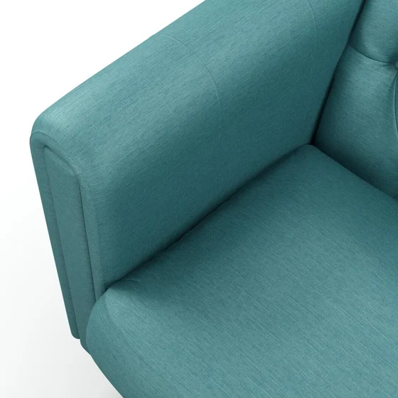 Photo of the fabric Provence Peacock swatch by James Dunlop Essentials. Use for Curtains, Upholstery, Accessory, Top of Bed. Style of Plain, Texture