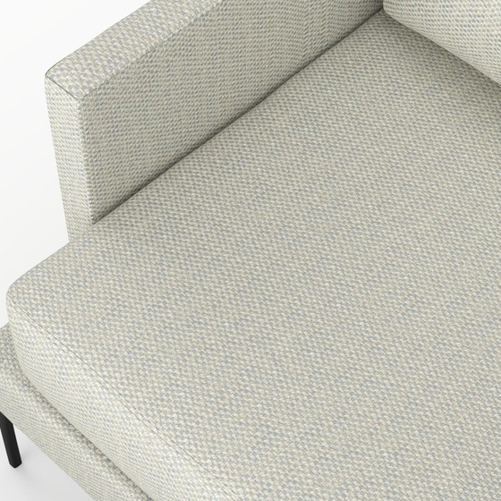 Photo of the fabric Strata Powder Blue swatch by Mokum. Use for Upholstery, Accessory. Style of Plain, Texture