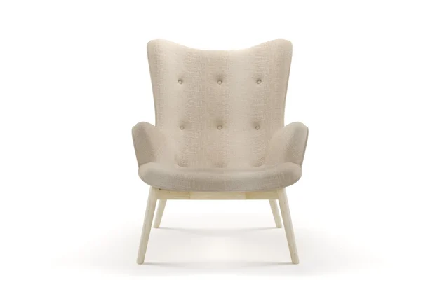 Photo of the fabric Maxime Sand swatch by James Dunlop. Use for Upholstery, Accessory. Style of Stripe, Texture