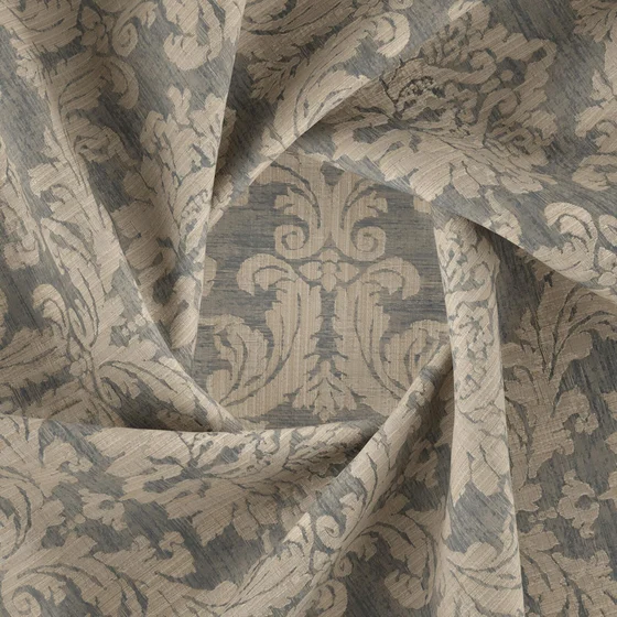 Photo of the fabric Damian Plaza swatch by Zepel. Use for Curtains, Accessory, Top of Bed. Style of Jacquard, Traditional