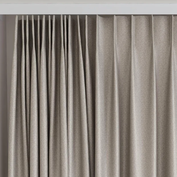 Photo of the fabric Taylor Oatmeal swatch by James Dunlop. Use for Curtains, Upholstery, Accessory. Style of Plain