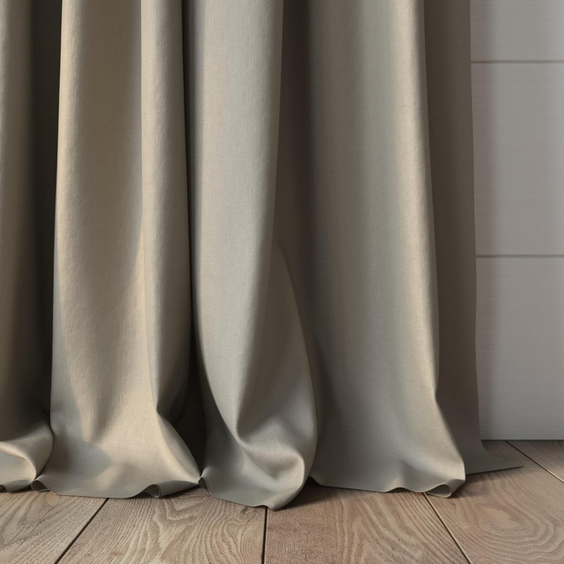 Photo of the fabric Satori Stonewash Linen swatch by Mokum. Use for Curtains, Upholstery Light Duty, Accessory, Top of Bed. Style of Plain, Texture