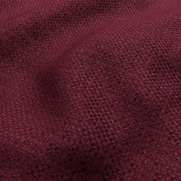 Photo of the fabric Barbarossa Bordeaux swatch by Zepel FibreGuard. Use for Upholstery, Accessory, Top of Bed. Style of Chenille, Plain
