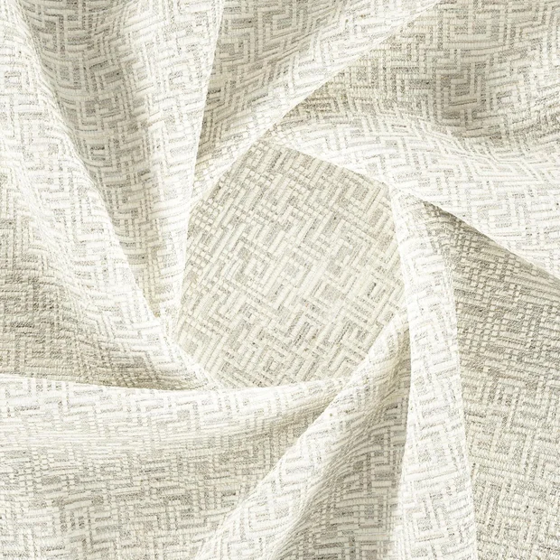 Photo of the fabric Turnkey Feather swatch by Zepel FibreGuard. Use for Upholstery, Accessory, Top of Bed. Style of Geometric, Jacquard