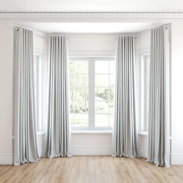 Photo of the fabric Quantum FR Cloud swatch by Linings. Use for Curtains. Style of Dim Out