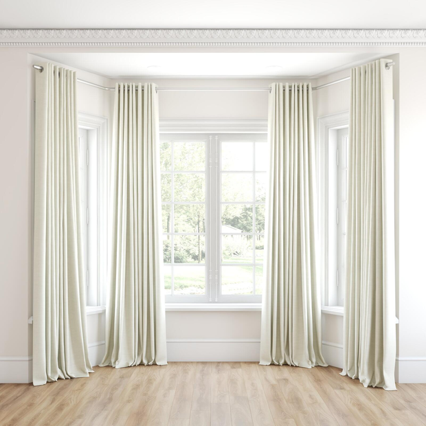 Photo of the fabric Keystone Ecru swatch by James Dunlop FibreGuard. Use for Curtains, Upholstery, Accessory, Top of Bed. Style of Plain, Texture