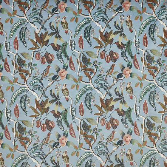 Photo of the fabric Sumatra 4208 906 swatch by Prestigious. Use for Curtains, Upholstery, Accessory. Style of Floral And Botannical, Jacquard