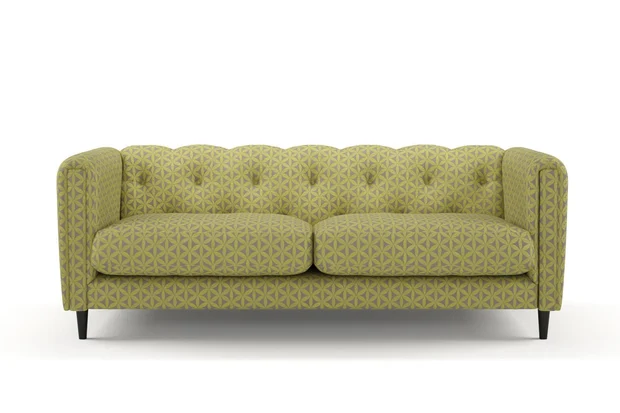 Photo of the fabric Tapa Lime swatch by James Dunlop. Use for Upholstery, Accessory. Style of Geometric