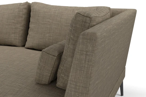 Photo of the fabric Ficus Taupe swatch by Mokum. Use for Upholstery, Accessory. Style of Plain, Texture