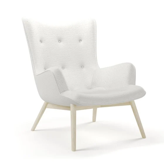 Photo of the fabric Nestle Blanc swatch by James Dunlop. Use for Upholstery, Accessory. Style of Plain, Velvet
