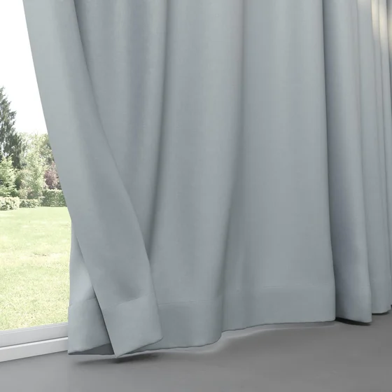 Photo of the fabric Satori Stonewash Copenhagen swatch by Mokum. Use for Curtains, Upholstery Light Duty, Accessory, Top of Bed. Style of Plain, Texture
