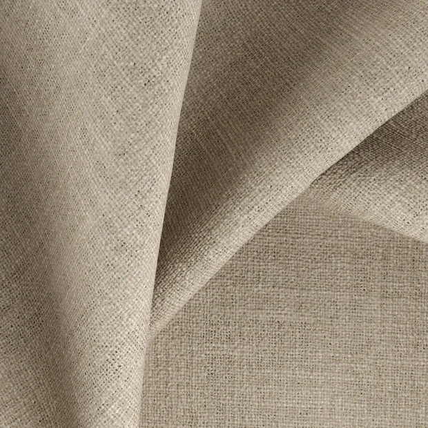 Photo of the fabric Mauritius Putty swatch by Zepel. Use for Curtains, Upholstery, Accessory, Top of Bed. Style of Plain, Texture