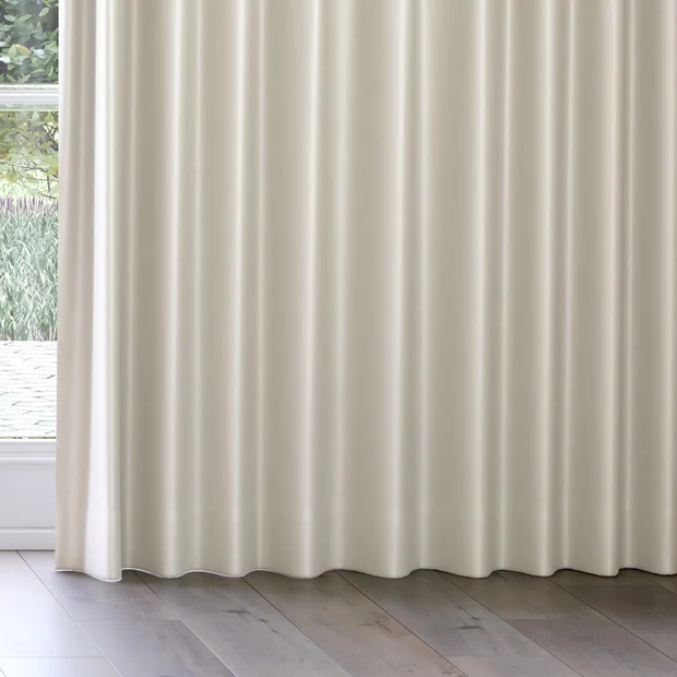 Photo of the fabric Sleek Papyrus swatch by James Dunlop. Use for Curtains, Accessory, Top of Bed. Style of Plain, Taffeta