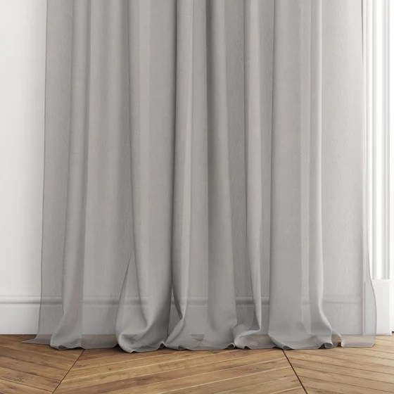 Photo of the fabric Cavalier Silver swatch by James Dunlop Essentials. Use for Sheer Curtains. Style of Plain, Sheer