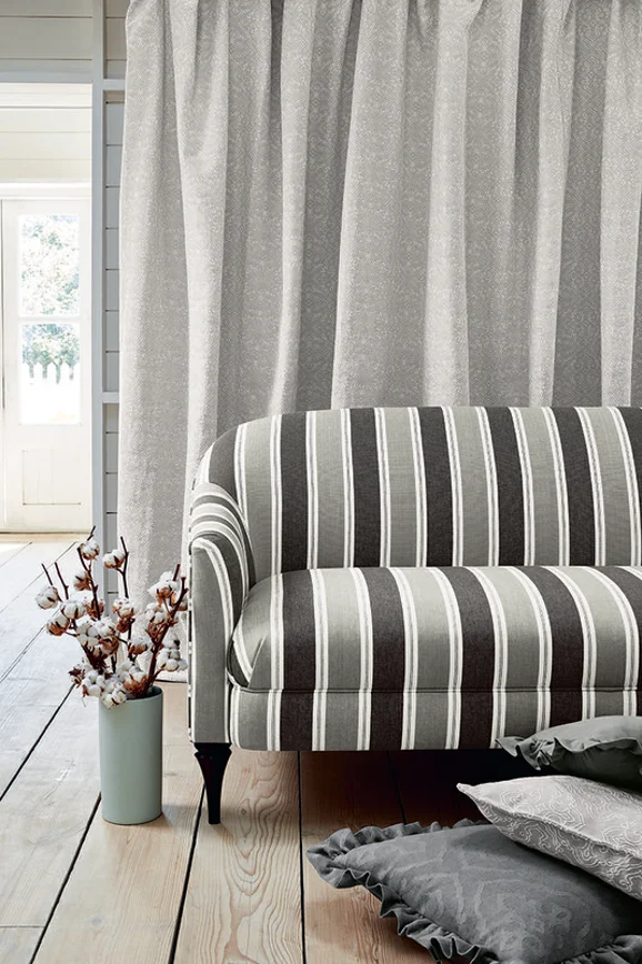 Photo of the fabric Talia V3266 05 in situ by Villa Nova. Use for Curtains, Upholstery, Accessory. Style of Stripe