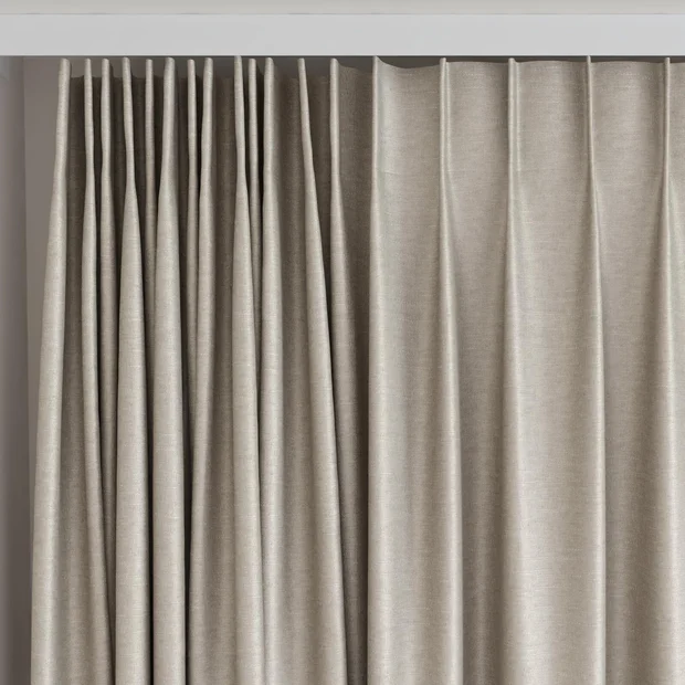 Photo of the fabric Provence Flax swatch by James Dunlop Essentials. Use for Curtains, Upholstery, Accessory, Top of Bed. Style of Plain, Texture