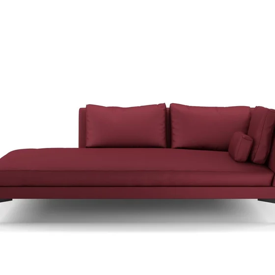 Photo of the fabric Como Bordeaux swatch by Mokum. Use for Upholstery, Accessory. Style of Plain, Texture