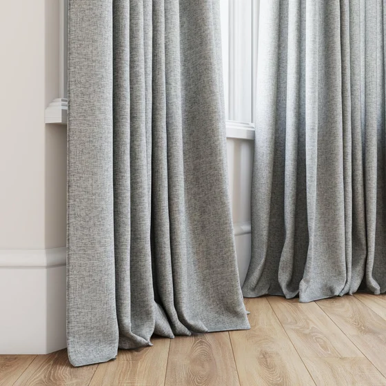 Photo of the fabric Envoy 2 Flint 320cm swatch by James Dunlop Essentials. Use for Curtains, Accessory, Top of Bed. Style of Plain, Texture
