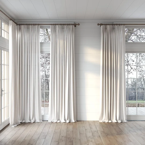 Photo of the fabric Envoy 2 Cameo 320cm swatch by James Dunlop Essentials. Use for Curtains, Accessory, Top of Bed. Style of Plain, Texture