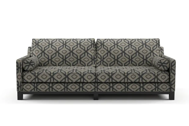 Photo of the fabric Enhance Ink swatch by James Dunlop. Use for Upholstery, Accessory. Style of Geometric, Print