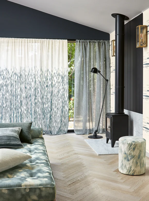 Photo of the fabric Ceto V3418 01 in situ by Villa Nova. Use for Sheer Curtains. Style of Sheer