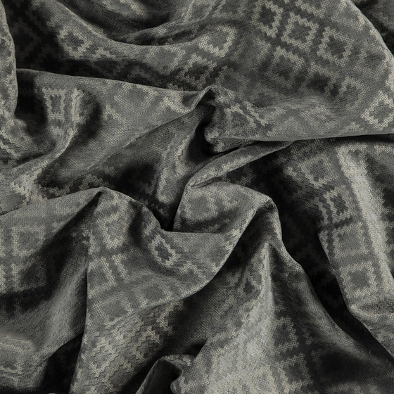 Photo of the fabric Arien Stone swatch by Zepel. Use for Curtains, Upholstery, Accessory, Top of Bed. Style of Abstract, Chenille