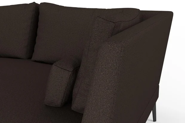 Photo of the fabric Grande Boucle Chocolate swatch by Catherine Martin by Mokum. Use for Upholstery, Accessory. Style of Plain, Texture