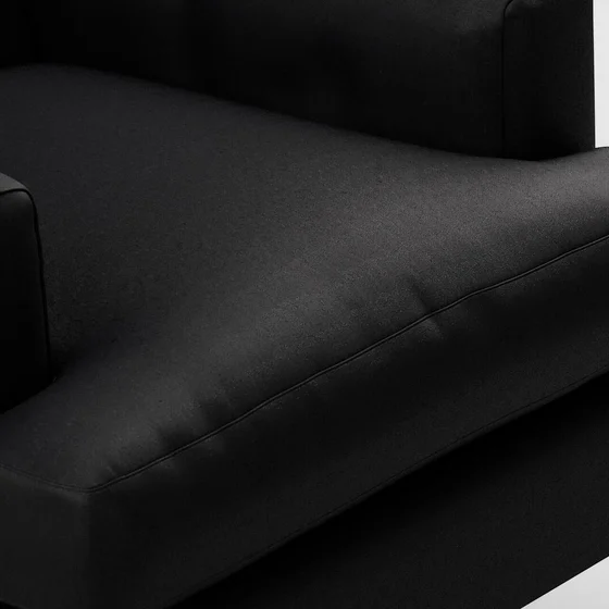 Photo of the fabric Determination Raven swatch by James Dunlop FibreGuard. Use for Curtains, Upholstery, Accessory, Top of Bed. Style of Plain, Velvet