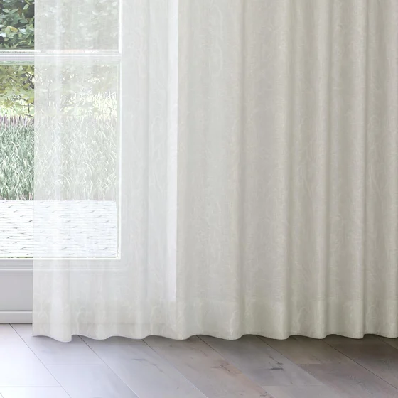 Photo of the fabric Palmery Willow swatch by James Dunlop. Use for Sheer Curtains. Style of Floral And Botannical, Sheer