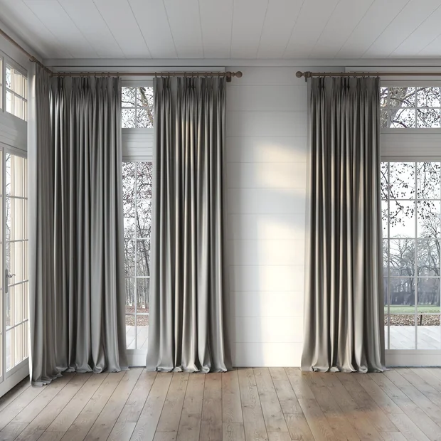 Photo of the fabric Luxe Shark swatch by James Dunlop Essentials. Use for Curtains, Accessory, Top of Bed. Style of Plain, Texture