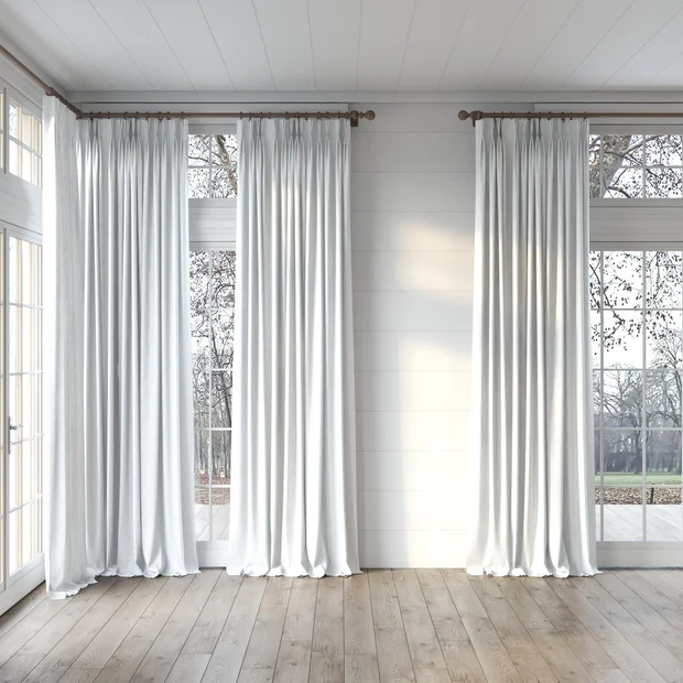 Photo of the fabric Semblance Pearl swatch by James Dunlop. Use for Sheer Curtains. Style of Plain, Sheer