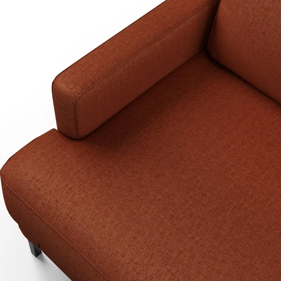 Photo of the fabric Tahiti Brick swatch by Mokum FibreGuard. Use for Curtains, Upholstery, Accessory, Top of Bed. Style of Chenille, Plain