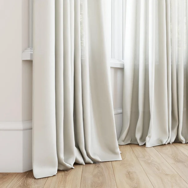 Photo of the fabric Linen Natural swatch by James Dunlop. Use for Curtains, Accessory. Style of Plain, Texture