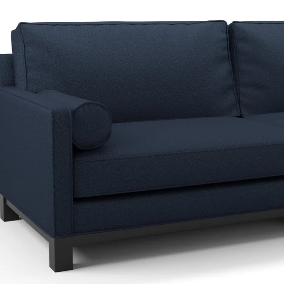 Photo of the fabric Sabato Navy swatch by James Dunlop FibreGuard. Use for Upholstery, Accessory. Style of Plain, Texture
