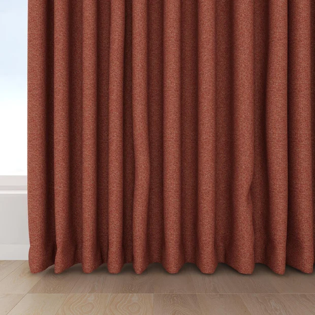 Photo of the fabric Bora Bora Spice swatch by Mokum FibreGuard. Use for Curtains, Upholstery, Accessory. Style of Plain, Texture