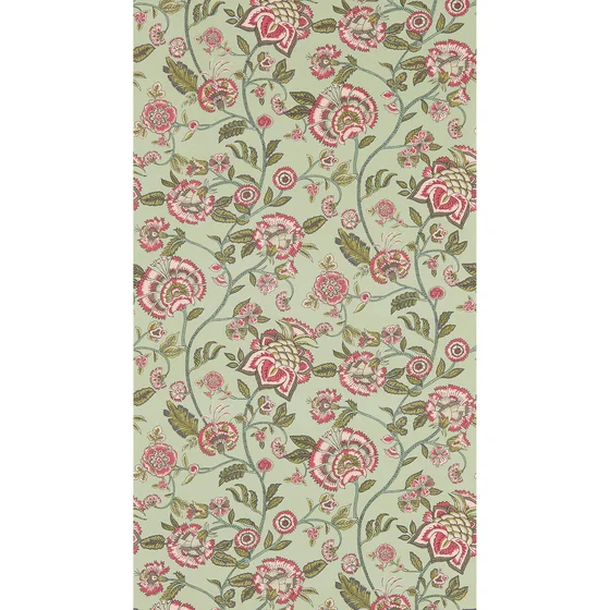 Photo of the fabric Barmeri Wallpaper W0232 3 swatch by Clarke & Clarke. Use for Wall Covering. Style of Floral And Botannical, Uncoated Non-Woven