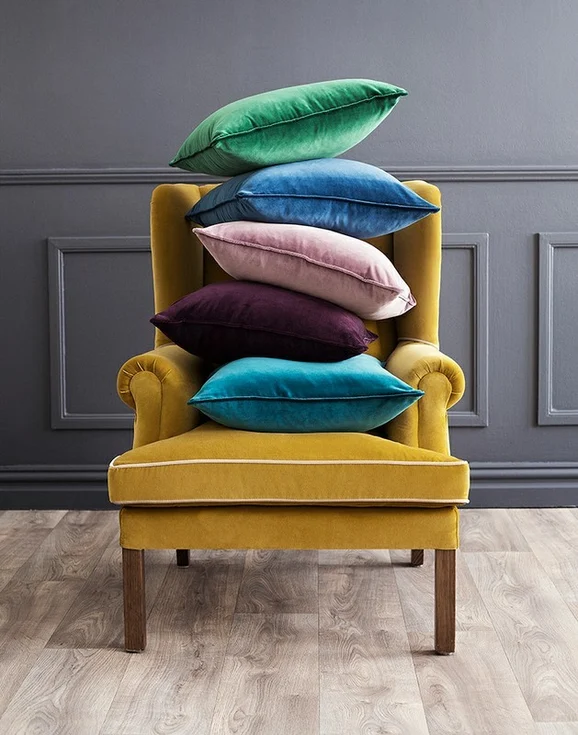 Photo of the fabric Velluti 321 in situ by James Dunlop Indent. Use for Curtains, Upholstery, Accessory. Style of Plain, Velvet